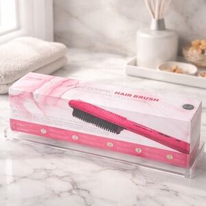 NIB Royale Genius Heating Element Multi-Purpose Ceramic Hair Brush-Hot Pink